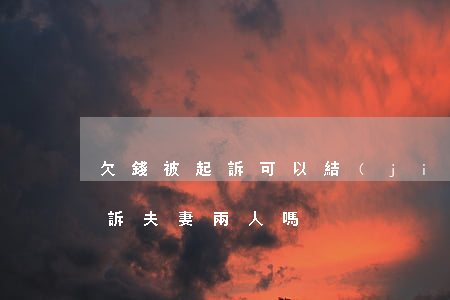 欠錢被起訴可以結(jié)婚(欠錢可以起訴夫妻兩人嗎)