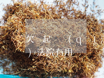 欠錢起訴區(qū)法院(欠錢起訴區(qū)法院有用嗎)