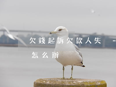欠錢起訴欠款人失蹤-欠錢起訴欠款人失蹤怎么辦