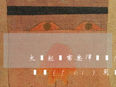 欠錢起訴需要律師費(fèi)(欠錢起訴律師費(fèi)用標(biāo)準(zhǔn)最新)