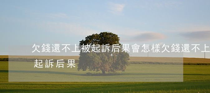 欠錢還不上被起訴后果會怎樣（欠錢還不上被起訴后果）