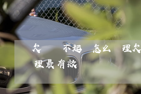欠錢還不起訴怎么處理(欠錢還不起訴怎么處理最有效)