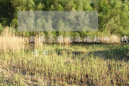 欠钱不得向法院起诉(欠钱不得向法院起诉的情形)