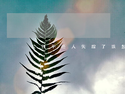 欠钱不还人失踪了该怎么做