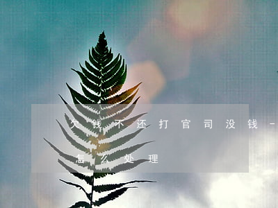 欠钱不还打官司没钱-欠钱不还打官司没钱怎么处理
