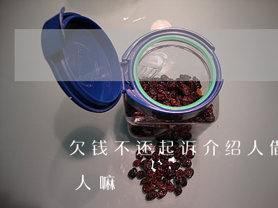 欠钱不还起诉介绍人(借钱人不还钱能找介绍人嘛)