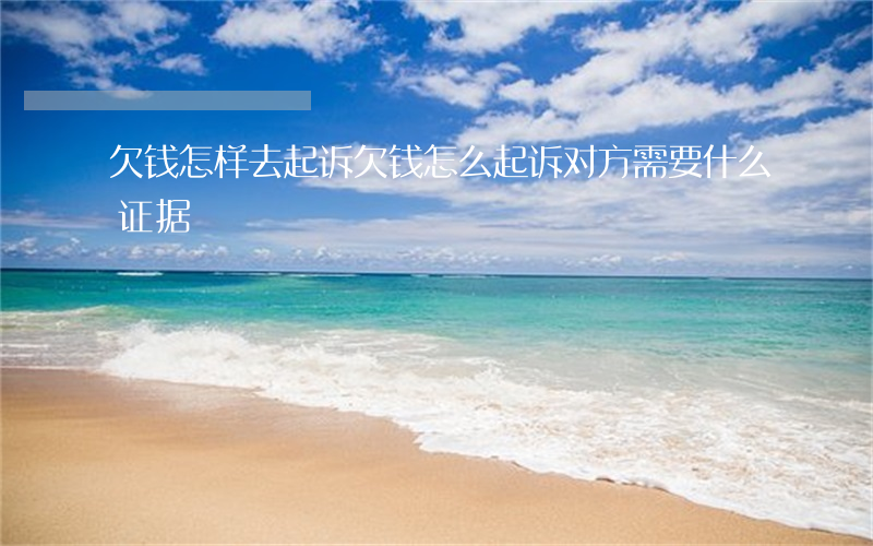 欠钱怎样去起诉 欠钱怎么起诉对方需要什么证据