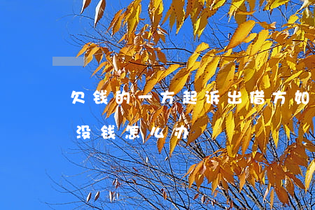 欠钱的一方起诉出借方 如果起诉还钱另一方没钱怎么办