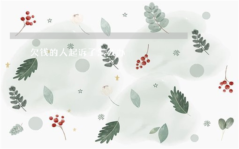 欠钱的人起诉了怎么办
