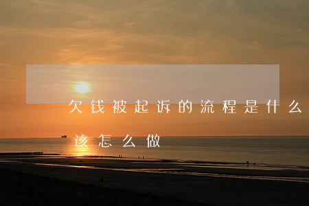 欠钱被起诉的流程是什么样的（欠钱被起诉应该怎么做）