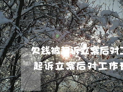 欠钱被起诉立案后对工作有影响吗-欠钱被起诉立案后对工作有影响吗知乎