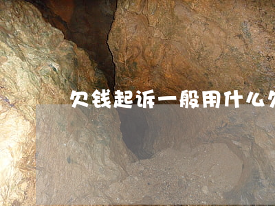 欠钱起诉一般用什么 欠钱起诉需要什么东西