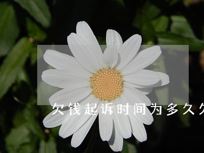 欠钱起诉时间为多久(欠钱起诉时间为多久啊)