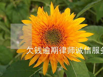 欠钱逾期律师诚信服务