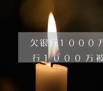 欠银行1000万被起诉了会怎么样-欠银行1000万被起诉了会怎么样呢