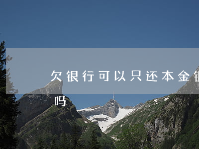 欠银行可以只还本金 银行只还本金会被黑户吗