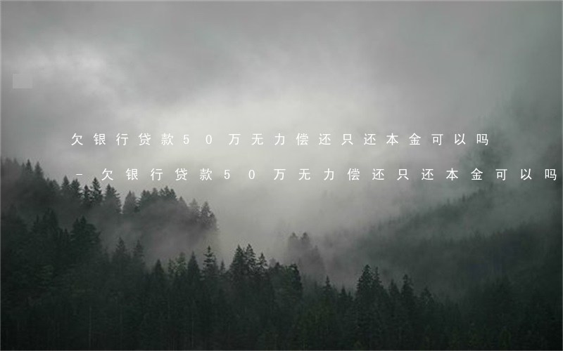 欠银行贷款50万无力偿还只还本金可以吗-欠银行贷款50万无力偿还只还本金可以吗