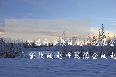 欠银行贷款被起诉配偶会被起诉吗-欠银行贷款被起诉配偶会被起诉吗知乎