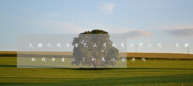 欠银行钱本金已还清利息还用还吗-欠银行的钱本金还了利息还会涨吗