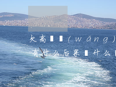 欠高額網(wǎng)貸不還會(huì)有什么后果(為什么會(huì)欠下巨額網(wǎng)貸)