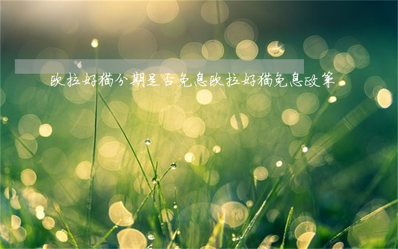 欧拉好猫分期是否免息(欧拉好猫免息政策)