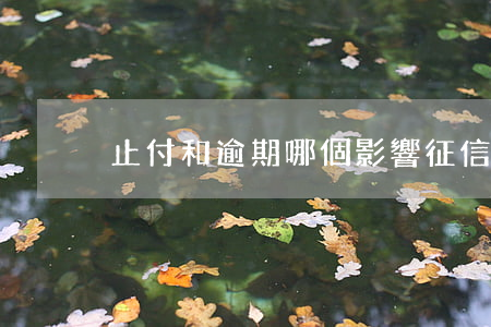 止付和逾期哪個影響征信(止付影響征信嗎)