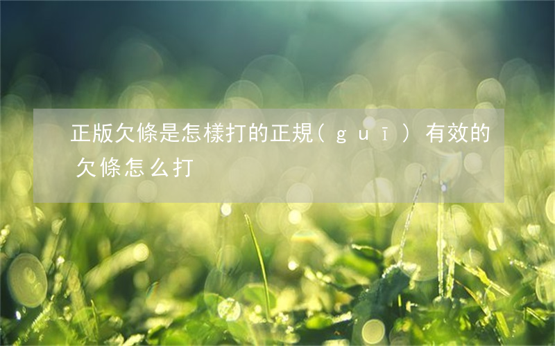 正版欠條是怎樣打的(正規(guī)有效的欠條怎么打)