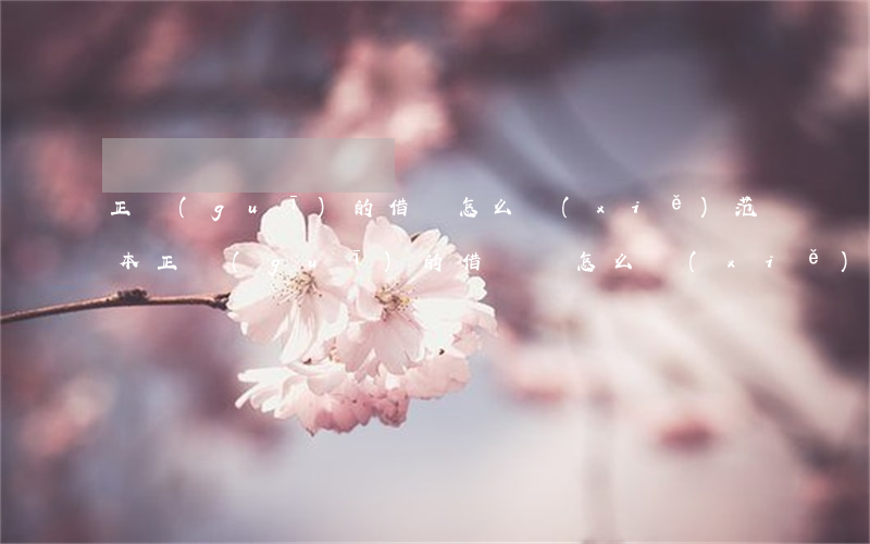 正規(guī)的借條怎么寫(xiě)范本(正規(guī)的借條該怎么寫(xiě)才規(guī)范)