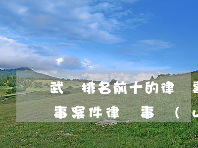 武漢排名前十的律師事務(wù)所(武漢刑事案件律師事務(wù)所排行)