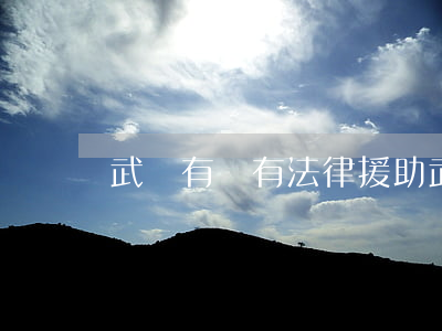 武漢有沒有法律援助(武漢哪有援助律師)