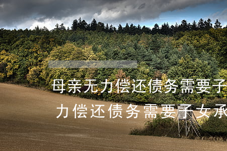 母亲无力偿还债务需要子女承担吗-母亲无力偿还债务需要子女承担吗法律责任