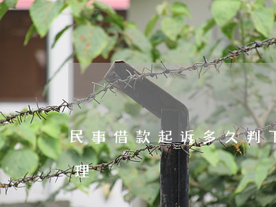 民事借款起诉多久判下来（民事借钱起诉案受理）