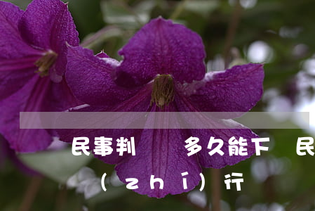民事判決書多久能下來(民事判決書下來多久執(zhí)行)