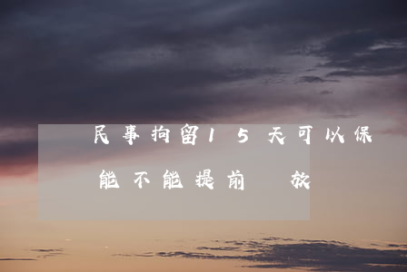 民事拘留15天可以保釋出來嗎(拘留15天能不能提前釋放)