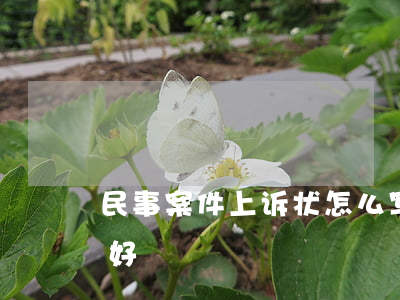 民事案件上诉状怎么写(民事上诉状怎么写才好)
