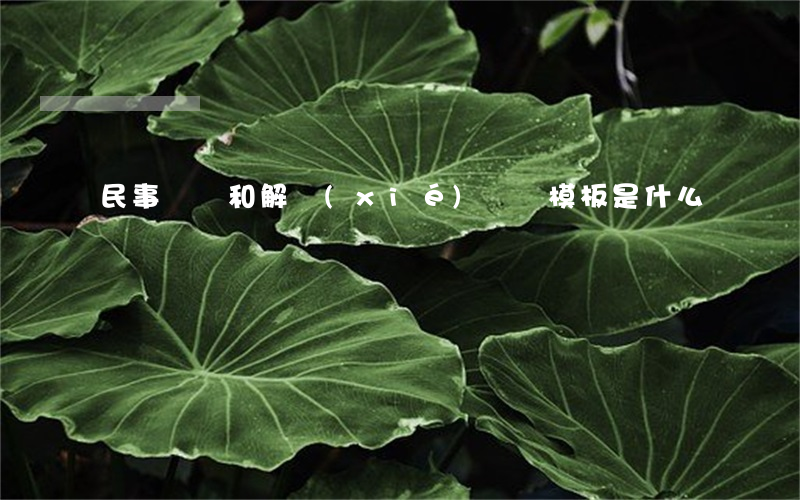 民事糾紛和解協(xié)議書模板是什么