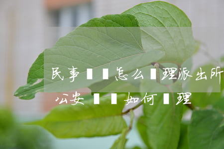 民事糾紛怎么處理派出所怎么處理(民事糾紛公安機關如何處理)