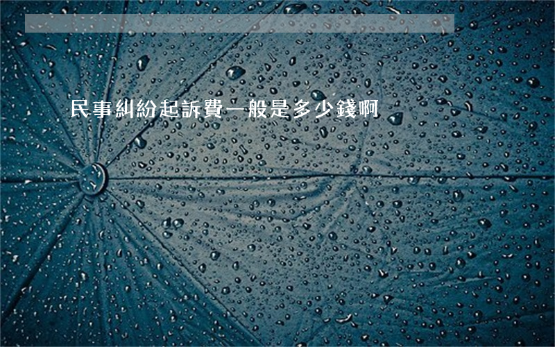 民事糾紛起訴費一般是多少錢啊