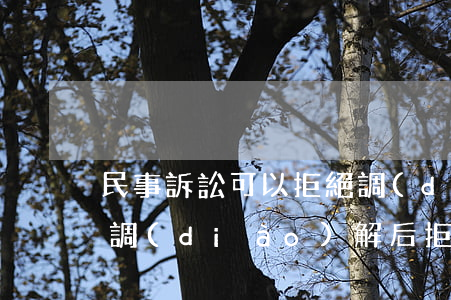 民事訴訟可以拒絕調(diào)解嗎(民事調(diào)解后拒不執(zhí)行怎么辦)