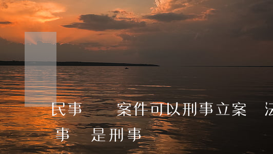 民事訴訟案件可以刑事立案嗎(法院立案是民事還是刑事)