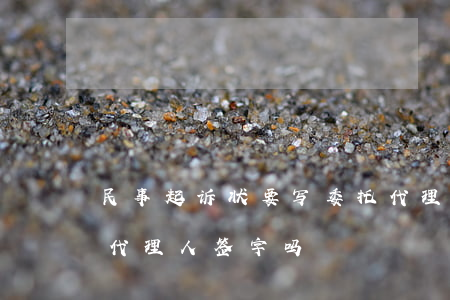 民事起诉状要写委托代理人吗(起诉状可以由代理人签字吗)