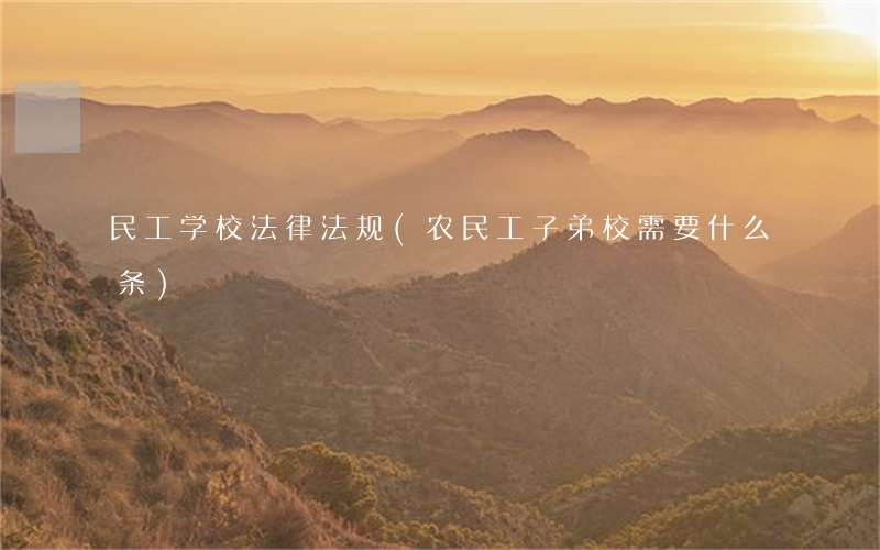 民工学校法律法规(农民工子弟校需要什么条)