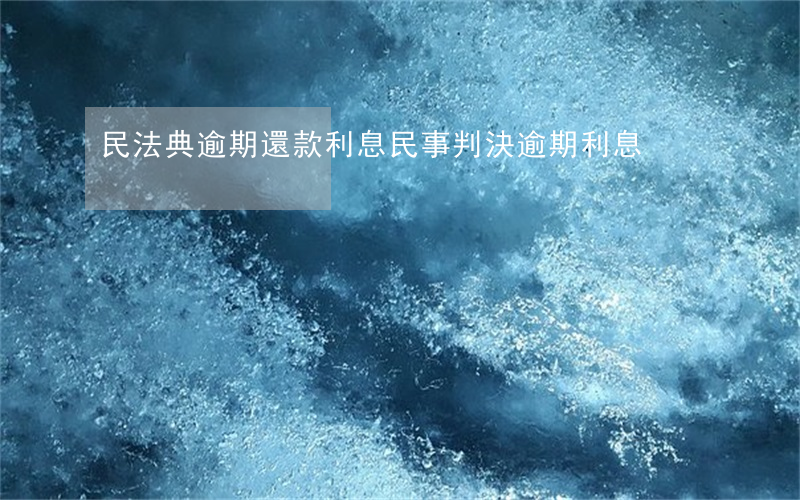 民法典逾期還款利息(民事判決逾期利息)