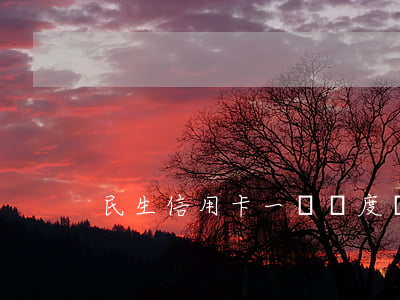 民生信用卡一萬額度馬上逾期
