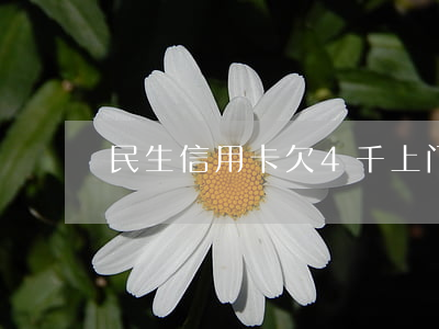 民生信用卡欠4千上门