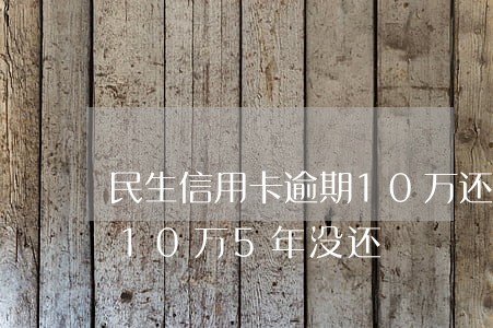 民生信用卡逾期10万还了一万 民生信用卡10万5年没还