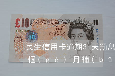 民生信用卡逾期3天罰息(民生信用卡逾期一個(gè)月補(bǔ)救)