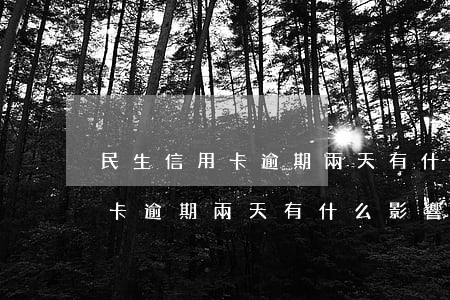 民生信用卡逾期兩天有什么影響-民生信用卡逾期兩天有什么影響嗎