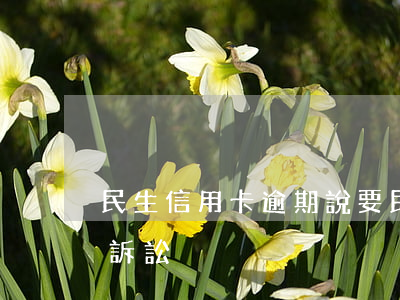 民生信用卡逾期說要民事訴訟 民生銀行提起訴訟