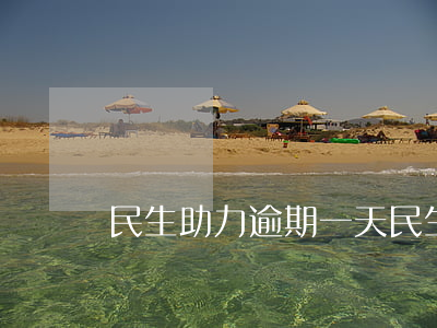 民生助力逾期一天(民生逾期一期要全額還款)